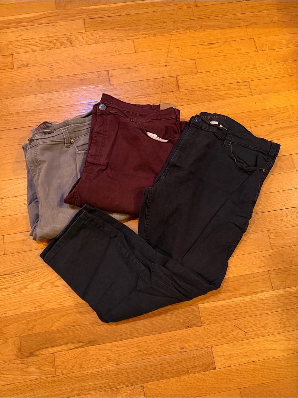 Men's True Nation Jeans Bundle - Black, Burgundy, Gray - 46x30